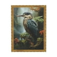 thumbnail image 1 of WFSposter Heron Bird Wall Art Moody Bird Pictures Blue Heron Print Wild Animal Canvas Art Egret Artwork Wild Bird Picture Gothic Posters Plant Vintage Bird Artwork Moody Flower Painting Decor 16x24, 1 of 5
