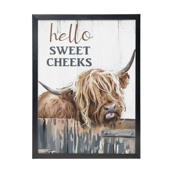 WFSposter Highland Cow Pictures Wall Decor Bathroom Decor Cow Paintings Canvas Prints Poster Rustic Farmhouse Highland Cow Wall Art Country Living Room Bedroom Home Decor