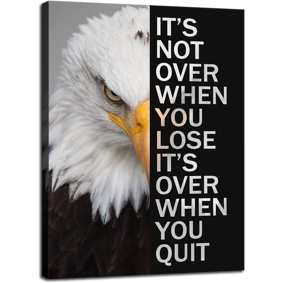 WFSposter-Inspirational Canvas Wall Art Motivational Entrepreneur Quote Office Wall Decor Painting Poster Eagle Animal Picture Print Artwork Living Room Home