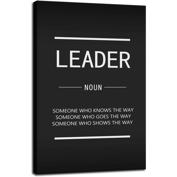 WFSposter-Inspirational Success Painting Poster Leader Noun Canvas Wall Art Inspiring Entrepreneur Quotes Inspiration Picture Office Decoration Artwork Ready to Hang