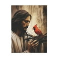 thumbnail image 1 of WFSposter Jesus Canvas Wall Art Jesus with Red Bird Bright Red Picture Print Christian God Poster Cardinal and Jesus Picture for Church Prayer Room, 1 of 5