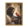 thumbnail image 1 of WFSposter Jesus Canvas Wall Art Jesus with Red Bird Bright Red Picture Print Christian God Poster Cardinal and Jesus Picture for Church Prayer Room, 1 of 5