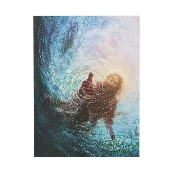 WFSposter Jesus Christ Canvas Wall Art The Hand of God Poster Modern Religious HD Framed Print Painting Picture Artwork for Bedroom Living Room Decor 12x16"