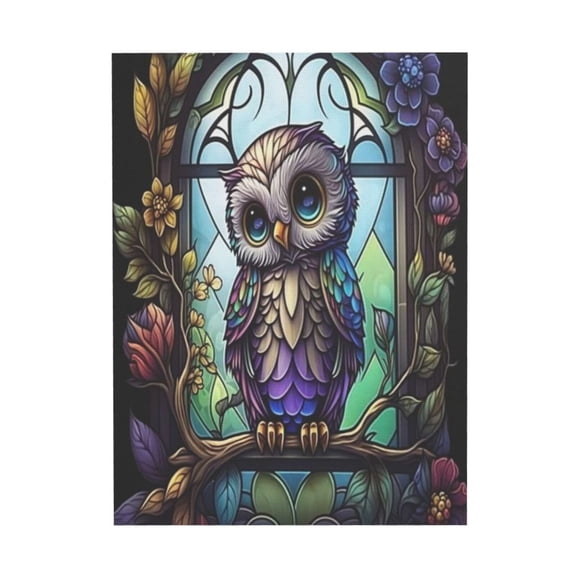 WFSposter Owl On Branch Print Rustic Watercolor Bird Owl Wall Art for Bedroom Owls Canvas Print Artwork Paintings Modern Bird Picture for Living Room Dining Room Bedroom Bathroom Home Decor 20x24"