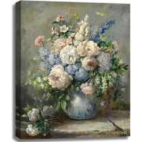 WFSposter-Pierre Auguste Renoir Canvas Wall Art Print - Spring Bouquet Floral Oil Painting Reproduction Classic Flowers Artwork Poster for Office Bedroom Bathroom Home Decor