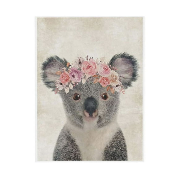 WFSposter Retro Koala Canvas Wall Art Country Animal Printing Funny Koala with Garland Wall Décor Rustic Home Artwork for Nursery Decor Bathroom Kitchen Kid's Room Decoration 12x16inch