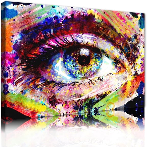 WFSposter-Street Graffiti Pop Wall Art Eye Graffiti Poster Colorful Eye Street Art Modern Home Decor for Living Room Bedroom Office Ready to Hang