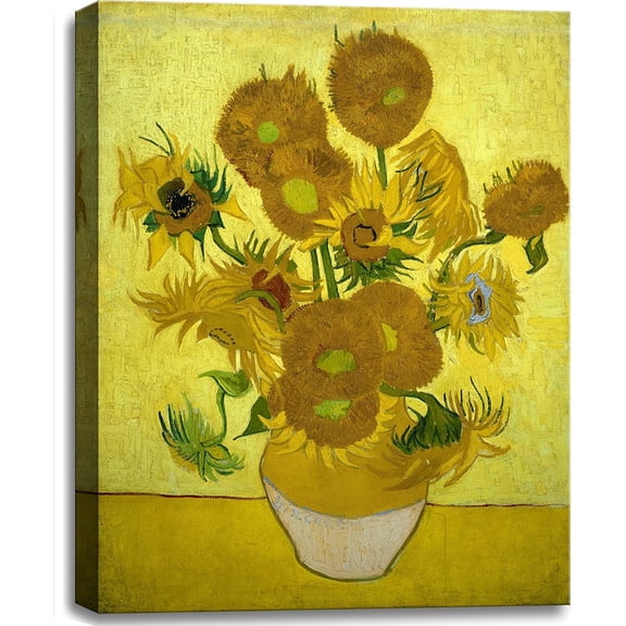 WFSposter-Sunflowers by Vincent Van Gogh Canvas Wall Art Flower Vase Painting Giclee Print Floral Picture for Home Decor