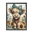 thumbnail image 1 of WFSposter Teal Highland Cow Wall Art Canvas Print Pictures 16"x24" Farmhouse Wall Decor Bedroom & Nursery Decor, 1 of 7