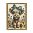 thumbnail image 1 of WFSposter Teal Highland Cow Wall Art Canvas Print Pictures 16"x24" Farmhouse Wall Decor Bedroom & Nursery Decor, 1 of 5