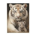 thumbnail image 1 of WFSposter White Tiger Canvas Wall Art Tiger Mother and Baby Lovely Cats Animal Picture Painting Large Animal Family Wall Decor Gallery Artwork for Bedroom Living Room Ready to Hang, 1 of 7