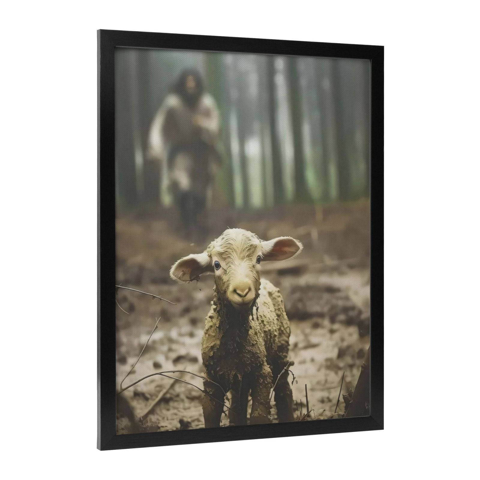 WFSposter Wrapped Canvas Christian Wall Art Jesus Artwork Painting Print for Wall Decor Christian Lamb of God Room Decor for Living Room or Prayer Room