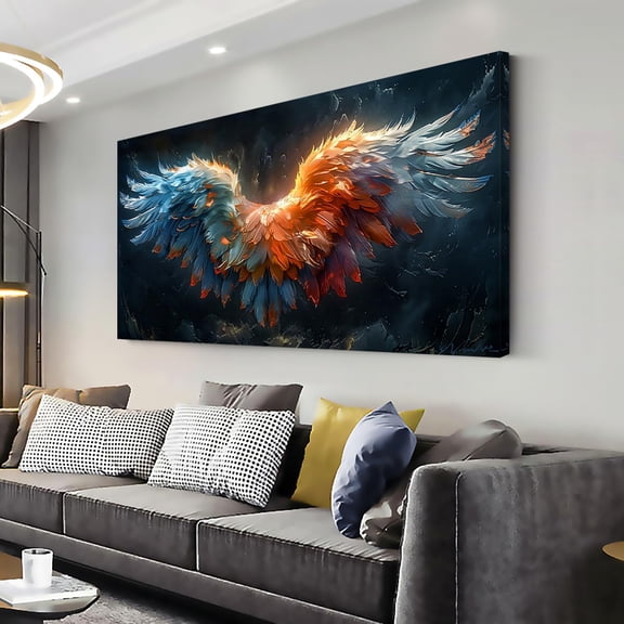 WFSposterBeautiful Colorful Angel Wings Religion Wall Art Decor Artwork for Girls Room Bedroom Living Room