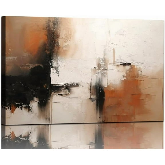 WFSposterBlack and White Canvas Wall Art Decor for Living Room Large Abstract Wall Art Pictures for Bedroom Brown Artwork Painting Large Modern Canvas Print for Home Office Decorations