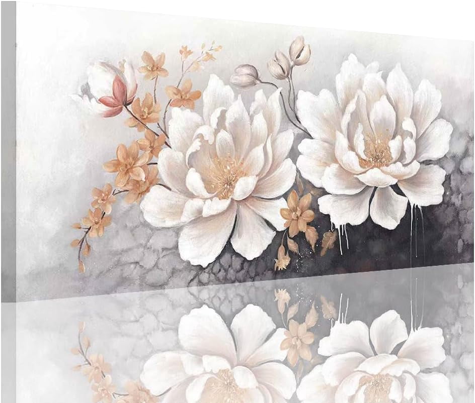WFSposterFlower Wall Art for Living Room, Peony Canvas Wall Decor for ...