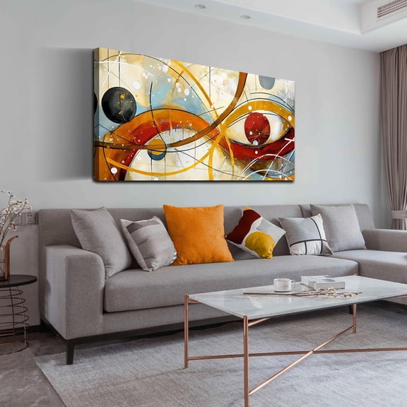 WFSposterLarge Abstract Canvas Wall Art for Living Room Bedroom Home Office Modern Wall Decor Line Geometric Abstract Picture Framed Canvas Prints