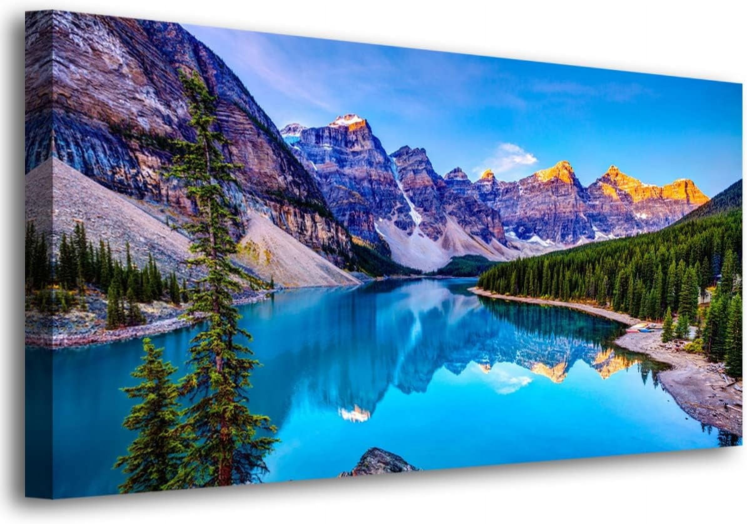 WFSposterWall Art Lake Mountain Landscape Picture Print Canvas Wall Art ...