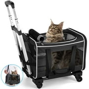 WFUN Pet Carrier with Wheels for Small Medium Dogs & Cats Travel Flight Camping Outdoor