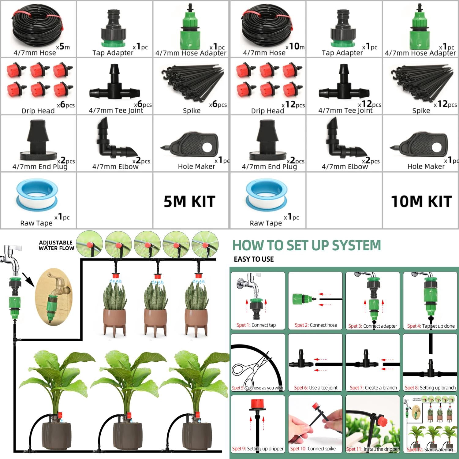 Water Conservation Kit Smart Drip Irrigation System Kit - 2 Zone, WiFi ...