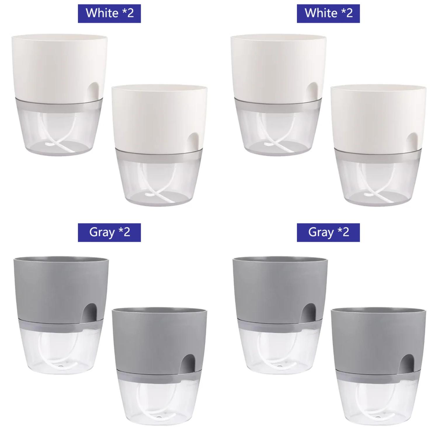 Water Rope Pot WFUPENG Transparent Self-watering Double Layer Plastic Flower Pot with ...