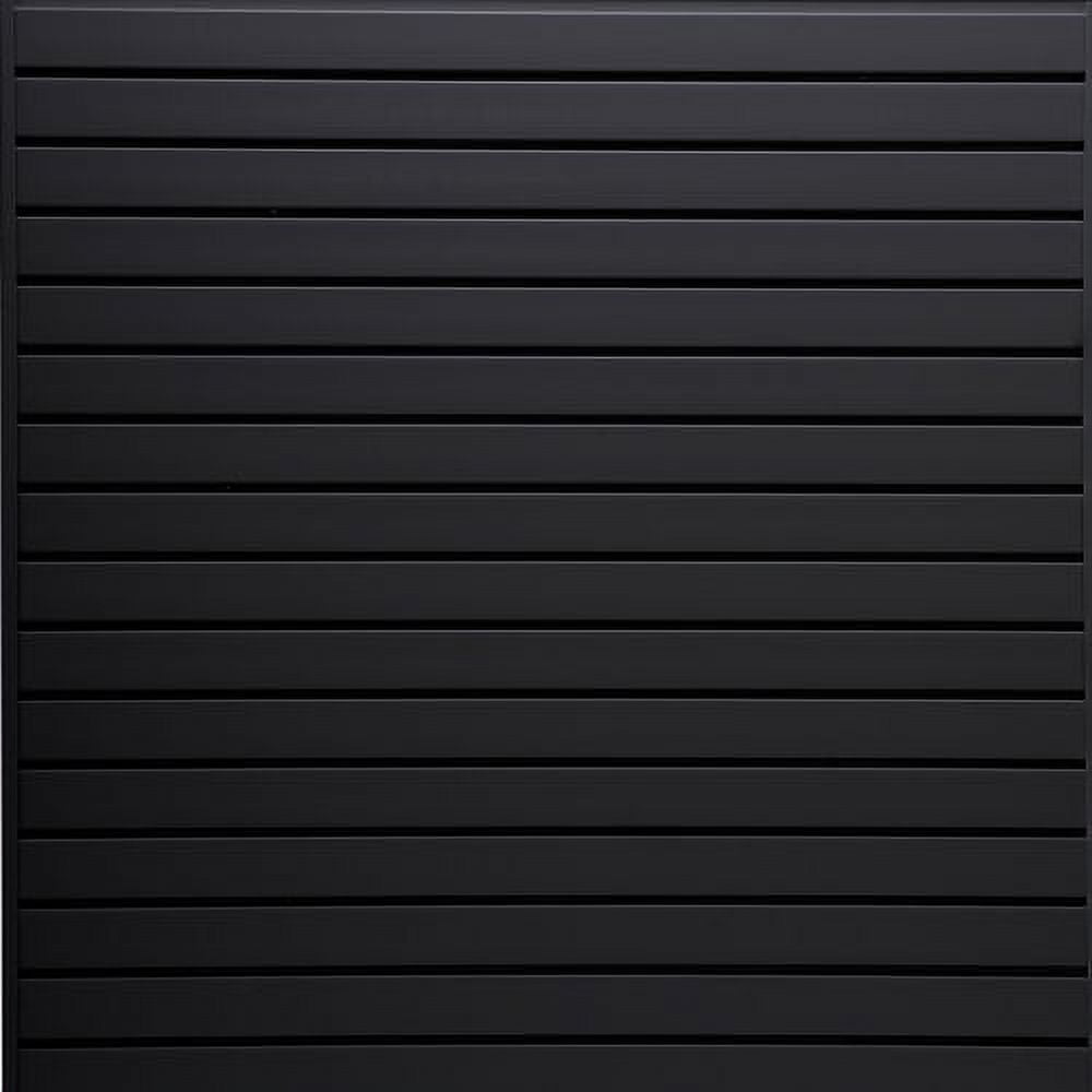 Black Polystyrene 77-Piece Slat Wall Panel Kit for Storage