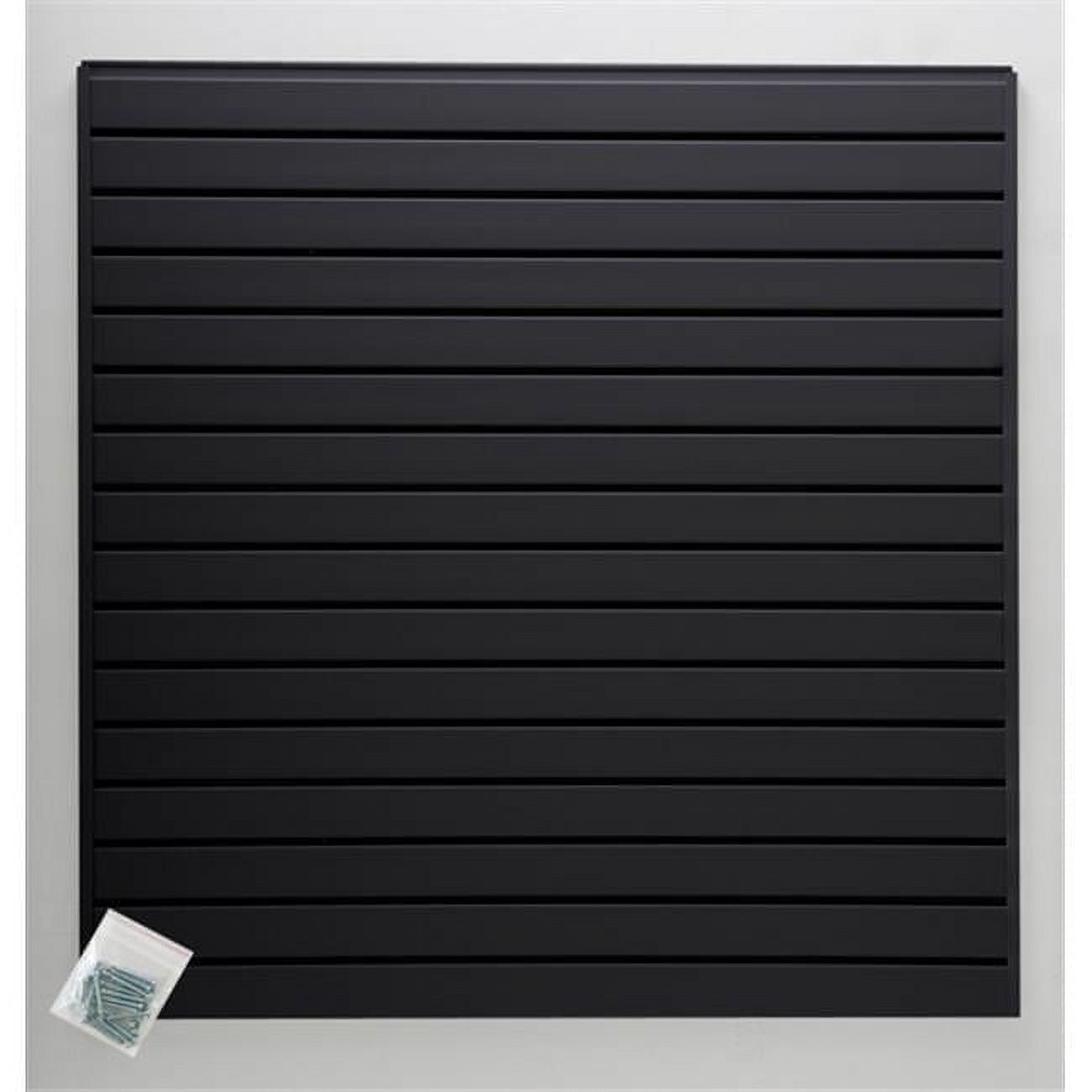 Black Polystyrene 77-Piece Slat Wall Panel Kit for Storage
