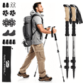 thumbnail image 1 of WFYL 2-pack Collapsible Trekking Poles for Hiking, Nordic Walking, Trail, Lightweight 7075 Aluminum, 3-Section Twist Lock, Hiking Poles for Women, Men & Seniors, Silver, 1 of 9