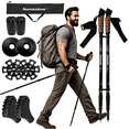 thumbnail image 1 of WFYL 2-pack Collapsible Trekking Poles, Portable Hiking Poles for Nordic Walking, Trail, Lightweight 6061 Aluminum, 3-Section Twist Lock, Walking Sticks for Women, Men & Seniors, Black, 1 of 12