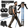 thumbnail image 1 of WFYL 2-pack Collapsible Trekking Poles, Portable Hiking Poles for Nordic Walking, Trail, Lightweight 6061 Aluminum, 3-Section Twist Lock, Walking Sticks for Women, Men & Seniors, Blue, 1 of 10