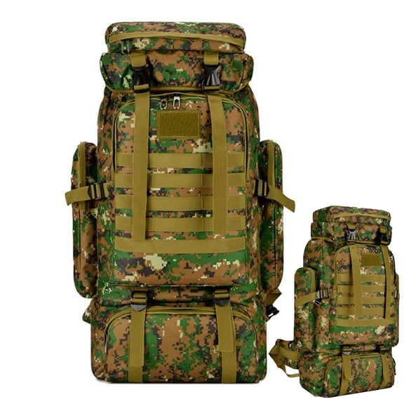 WFYL 80L Hiking Backpack for Men Women, Large-capacity design , Waterproof Lightweight Camping Backpack, Backpacking Backpack for Travel, Climbing, Cycling, Running, Outdoor Sports, Woodland camo