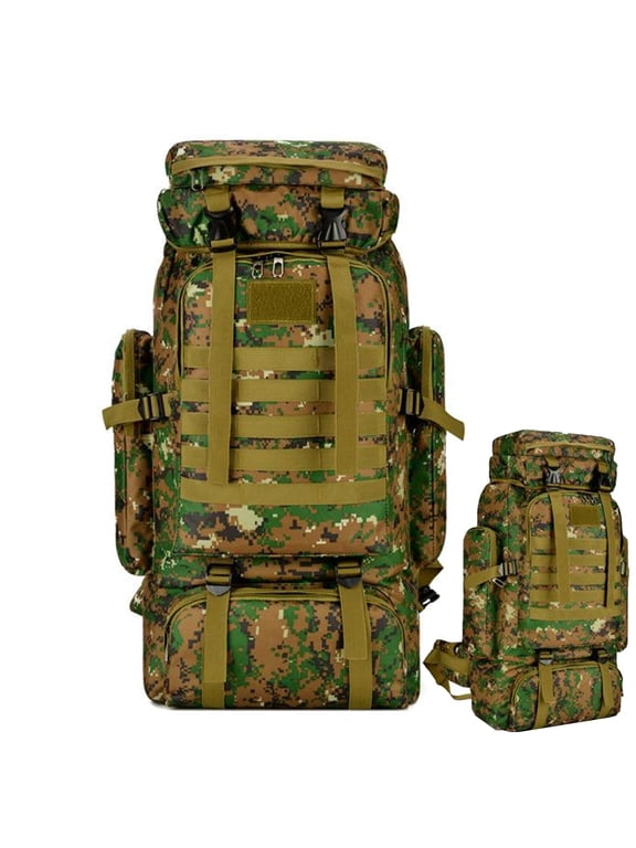 80L Hiking Backpack for Men Women, Large-capacity design , Waterproof Lightweight Camping Backpack, Backpacking Backpack for Travel, Climbing, Cycling, Running, Outdoor Sports, Woodland camo