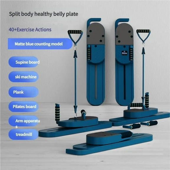WG Split Pilates balance board, 40+ exercise movements, multifunctional fitness tool, (abdominal board, ski machine, plank support, Pilates board, arm trainer, walking machine, tension rope, push-up)