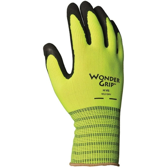 WG310HVXL Green High Visibility Latex Palm Gloves XL