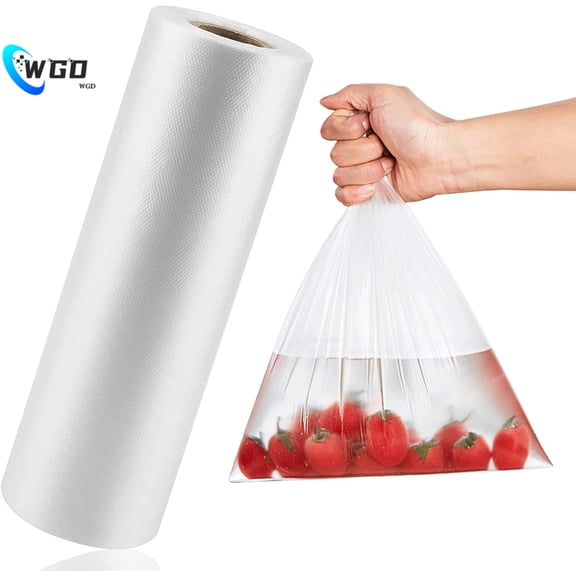 WGD 12'' x 16'' Plastic Produce Bags on a Roll, Clear, Food Storage Bags for Bread, Vegetable, Fruits and Meat, 350 Bags/Roll