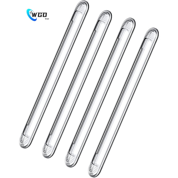 WGD Cabinet Door Bumper, Clear Rubber Door Stopper, Wall Protector, Adhesive Bumpers for Car Doors,Drawers, Shower Doors,Toilet Lids (4-Long)