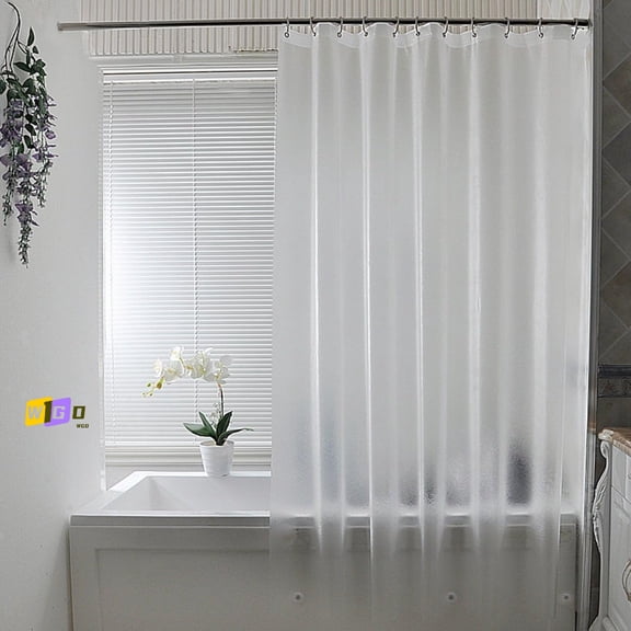WGD Shower Curtain Liner - 8G Eva Heavy Duty Frosted Bathroom Plastic Shower Liner with Rustproof Metal Grommets and 5 Bottom Magnets, Thickness, Water Repellent, Semi-Transparent, 72 x 75 Inch