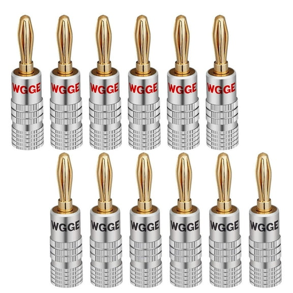 WGGE wg-009 banana plugs audio jack connectors, 12 Pack