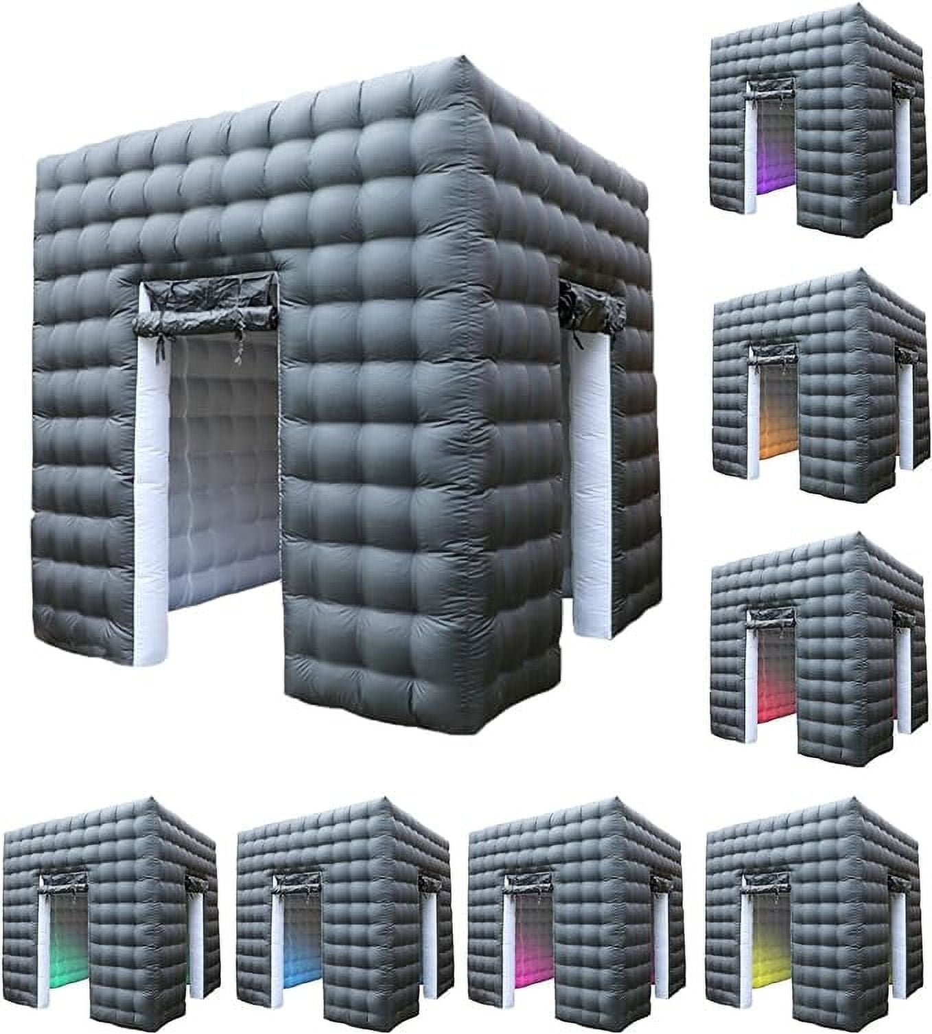 WGIA Inflatable Photo Booth Enclosure 2 Doors, Large Inflatable Tent (8.2 X 8.2 Ft) with Led Lights,Use in Advertising, Bars, Events, Trade Shows, Photo Booth Companies