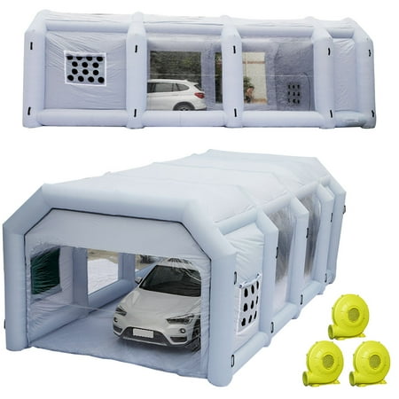 WGIA Inflatable Paint Booth 39X16.5X13FT with 3 Blowers Inflatable Spray Booth,Professional Car Workstation Portable Auto Paint Booth for Cars, Car Parts Painting