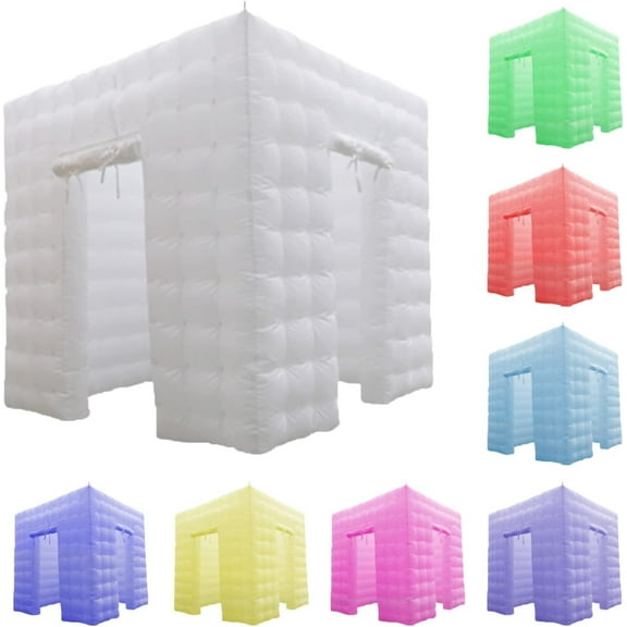 WGIA Inflatable Photo Booth Enclosure 2 Doors,with Led Light, Blower,for Advertising, Bars, Shopping Malls, Events, Trade Shows, Photo Booth Companies