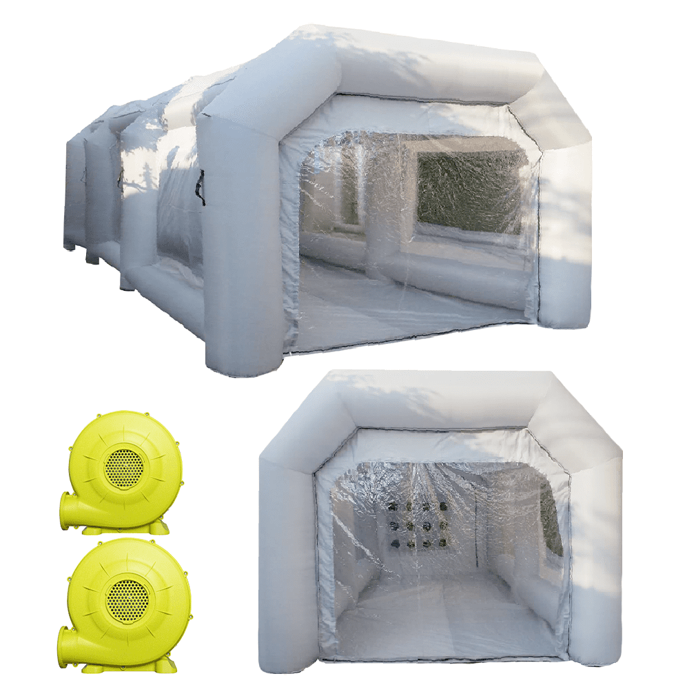 WGIA Portable Inflatable Paint Booth 26x15x10FT with 2 Blowers Inflatable Spray Booth with Air Filter System