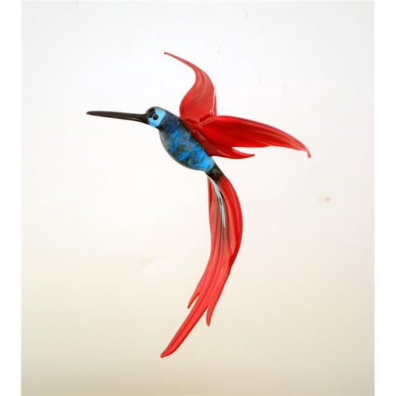 WGK Glass Art 36-224 Aqua Humming Bird - Aqua Red
