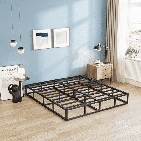 WGL 5 Inch Full Heavy Duty Metal Box Spring, Mattress Foundation with Fabric Cover, Easy Assembly