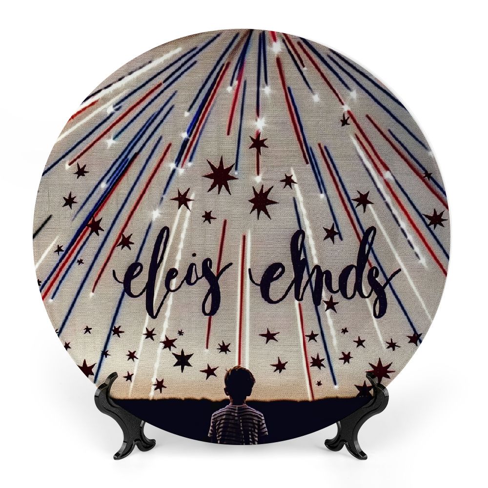 WGOD Fireworks Stars Bone China Decorative Plate Room Decoration
