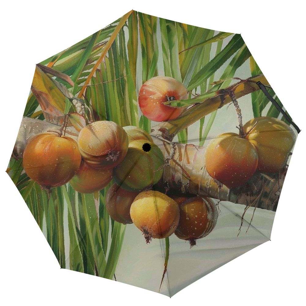 WGOD Fruit Tree Branch ThreeFold Umbrella Compact Automatic Umbrella
