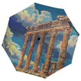 WGOD Roman Temple ThreeFold Travel Umbrella Automatic Open Close with