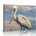 WGOD Sea Birds Abstract Beach Canvas Wall Art, Gallery Wrapped Canvas