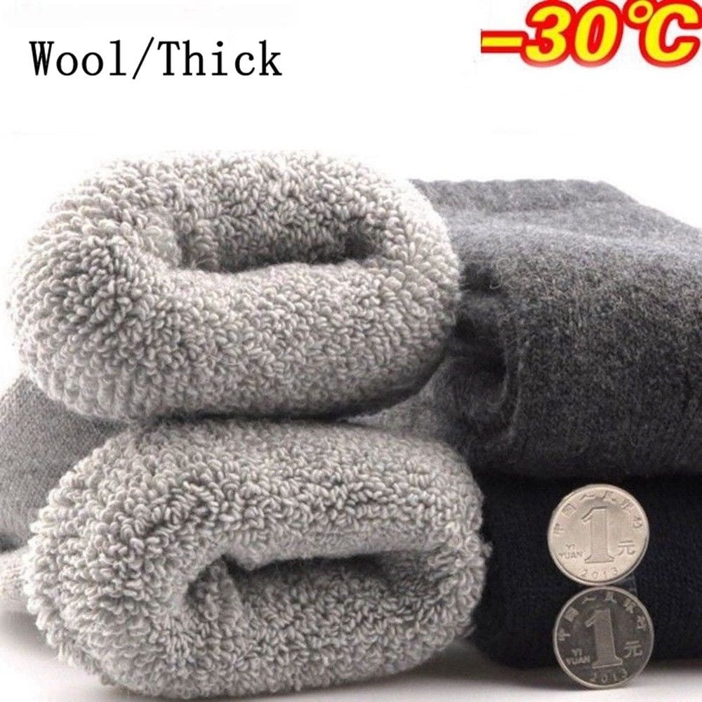 WGOUP 1 Pair Mens Super Warm Heavy Thermal Merino Wool Winter Socks