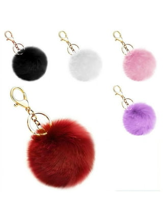 Pink and Gold Puff Ball Keychain | Color: Gold/Pink | Size: Os | Misslittlething's Closet