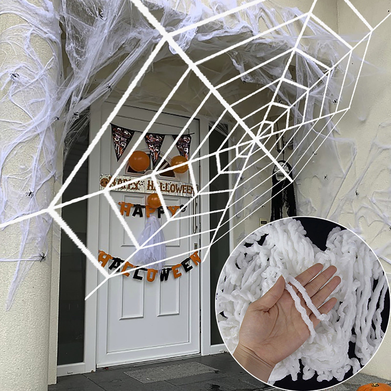 WGOUP Spider  Halloween Decor Circular Cobweb Halloween Decorations